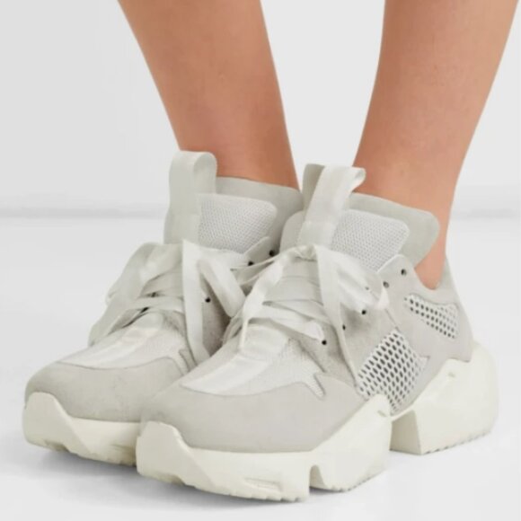 Ben Taverniti Unravel Project Chunky Outsole Suede Sneakers In White - Picture 2 of 16